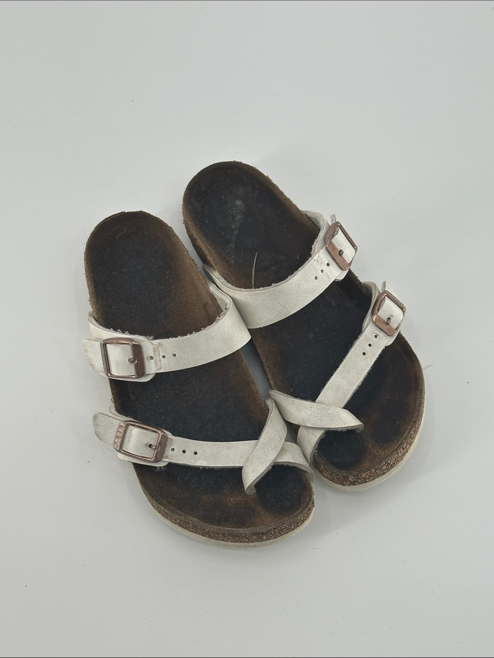 Birkenstock Off-White Double-Buckle Kids Sandals